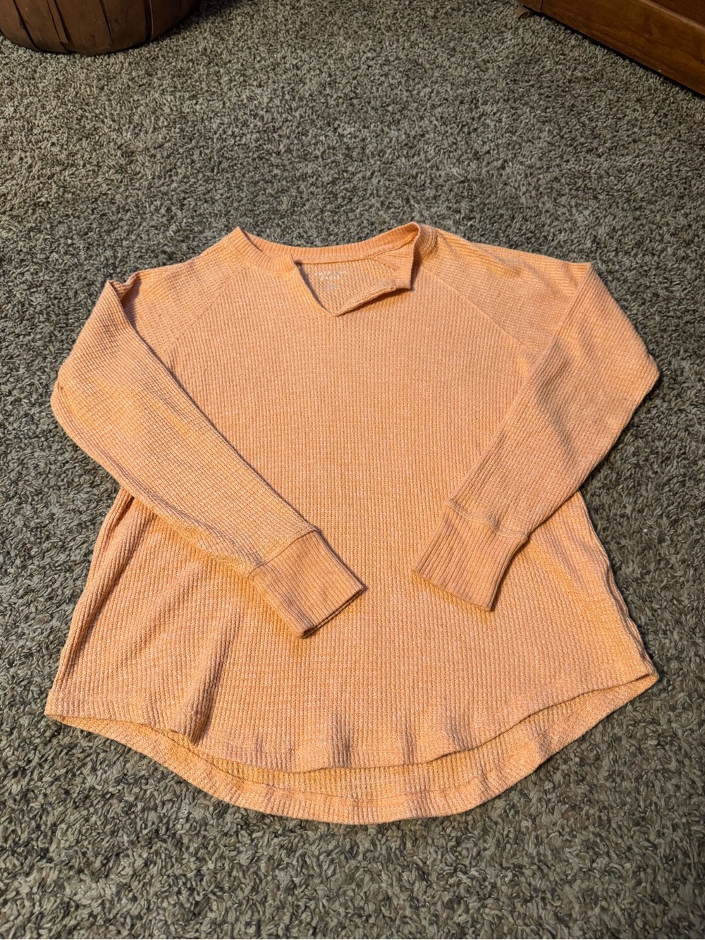 American Eagle Peach Waffle Knit Pullover